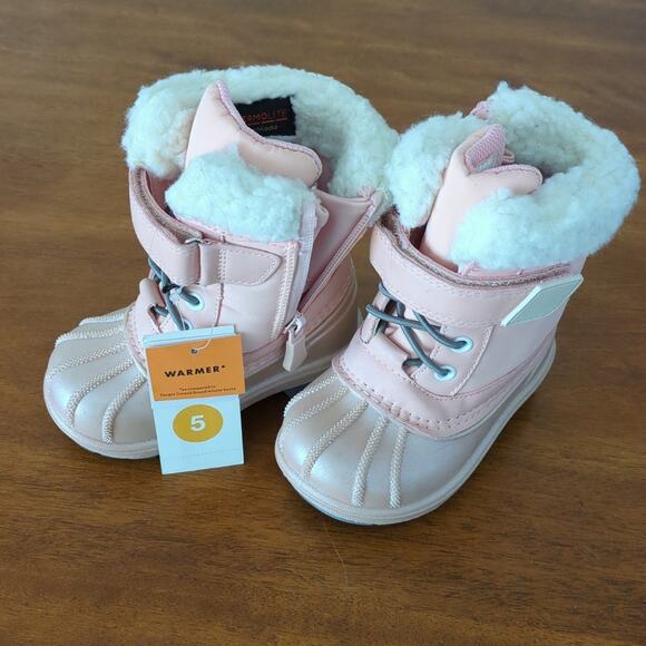 Cat & Jack Toddler Girls' 5 Journey Pink Faux Fur Thermolite Winter  Boots  NEW - Picture 2 of 7